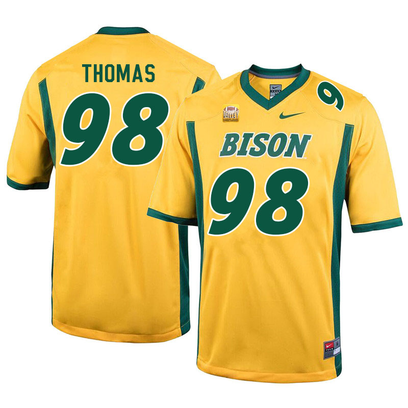 Men #98 Brayden Thomas North Dakota State Bison College Football Jerseys Sale-Yellow